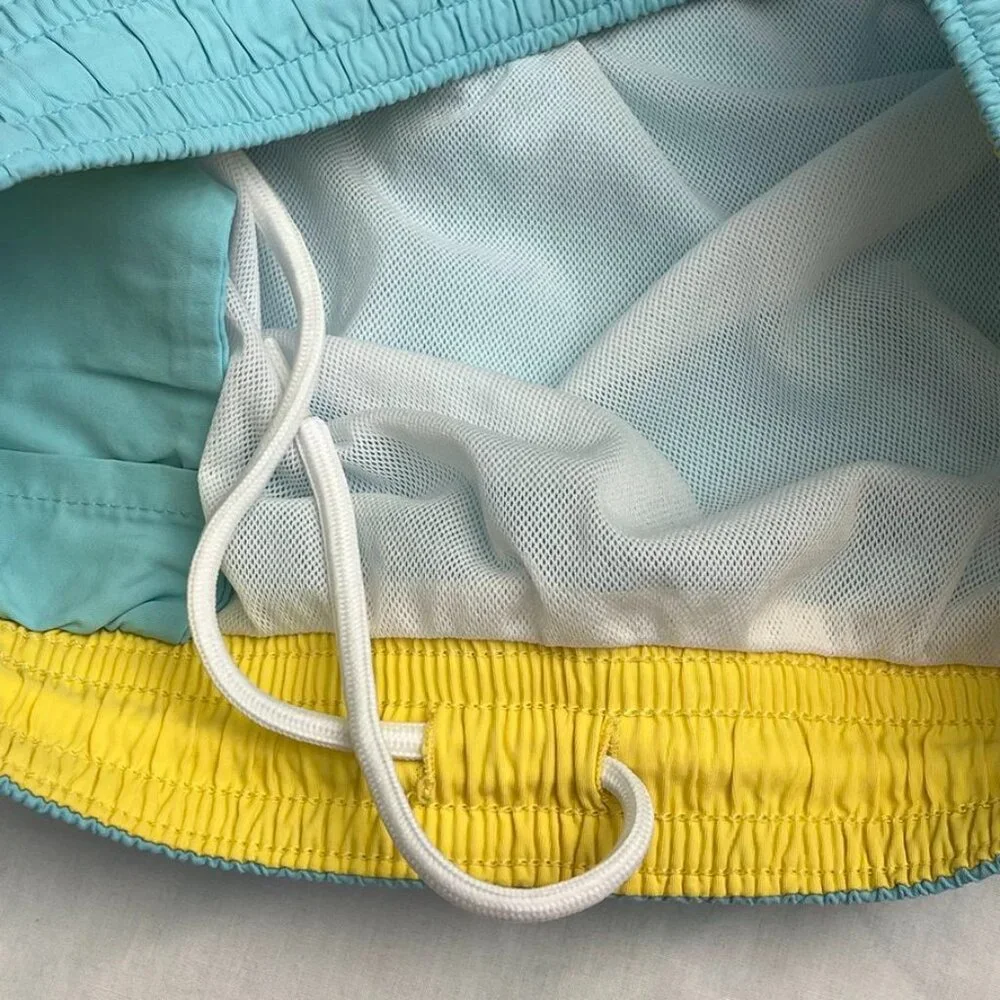 Polo Ralph Lauren Swim Trunks Aqua Yellow Pony Resort Vacation